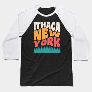 Ithaca New York State Parks Hiking Camping Baseball T-Shirt